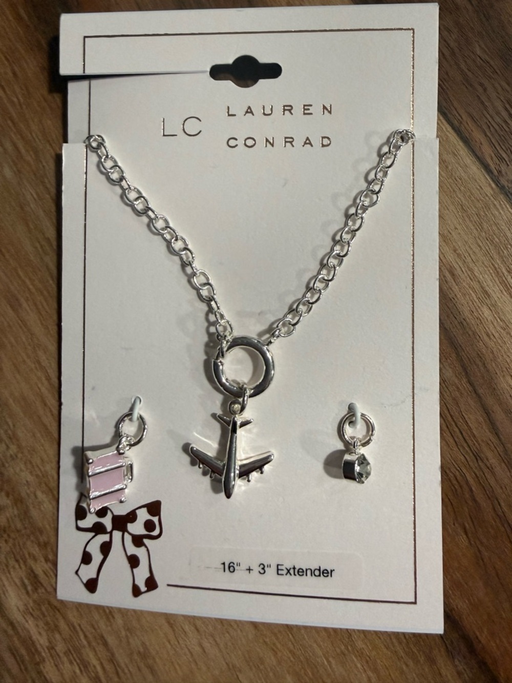 LC Lauren Conrad Silver Tone Travel Whimsy Charm Necklace NWT NEW